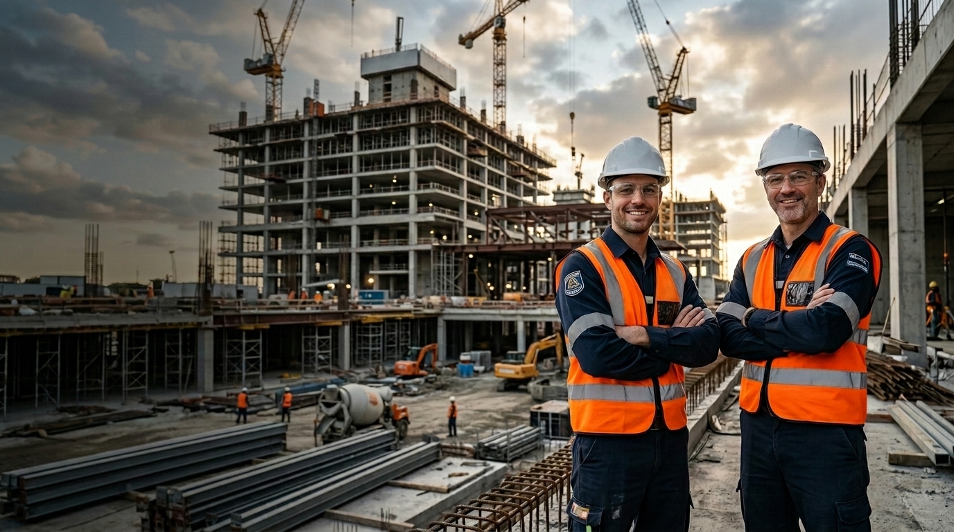 Engenheiros da WORKMEC no local da obra
